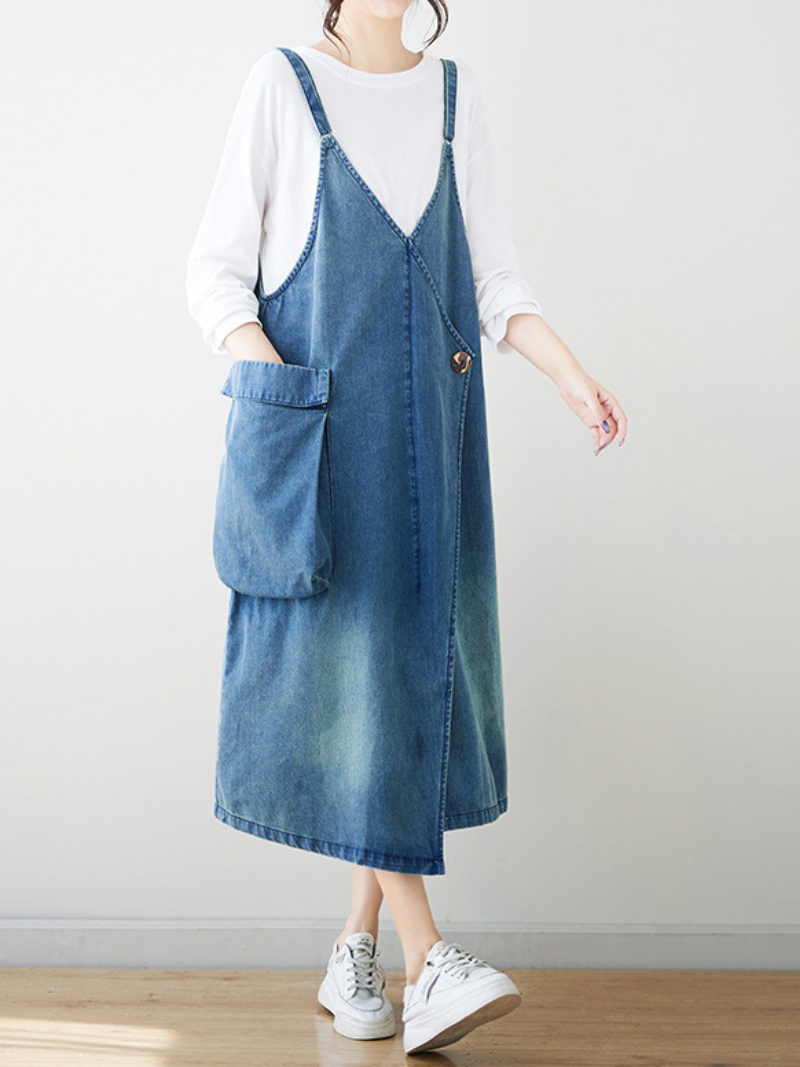 Women's Fashionable Cool Loose A-line Skirt Type Jumpsuit Dress