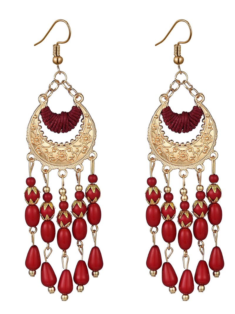 Women's Red Fashionable Earing  