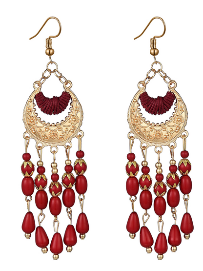 Women's Red Fashionable Earing  