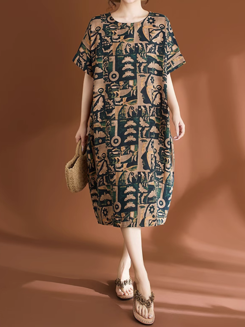 Women's Beautiful & Unique Summer Printed Midi-Dress