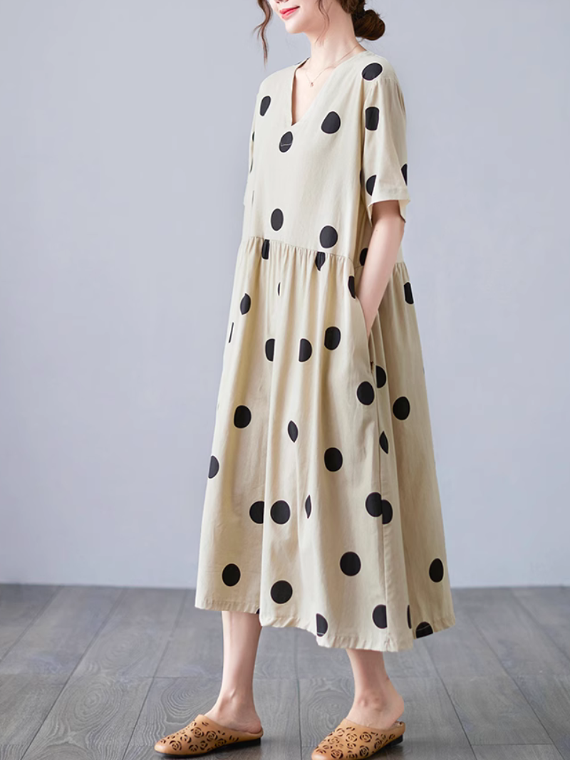 Women's Summer Fashionable  Printed Dot  Design A-line Dress
