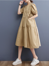 Women's Khaki A-line Dress