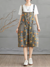 Women's Summer Lightweight Fashionable Loose Printed Overall Dungaree
