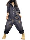 Your Go-To Women's Overall Styles Hooded Printed Dungarees