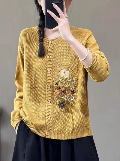 Women's Stylish Embroidered knitted Sweater Dress