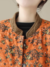 Women's Nature's Beauty Floral Stand-up Collar Coat