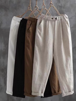 Pantalones de lino de verano para mujeres pantalones casuales delgados