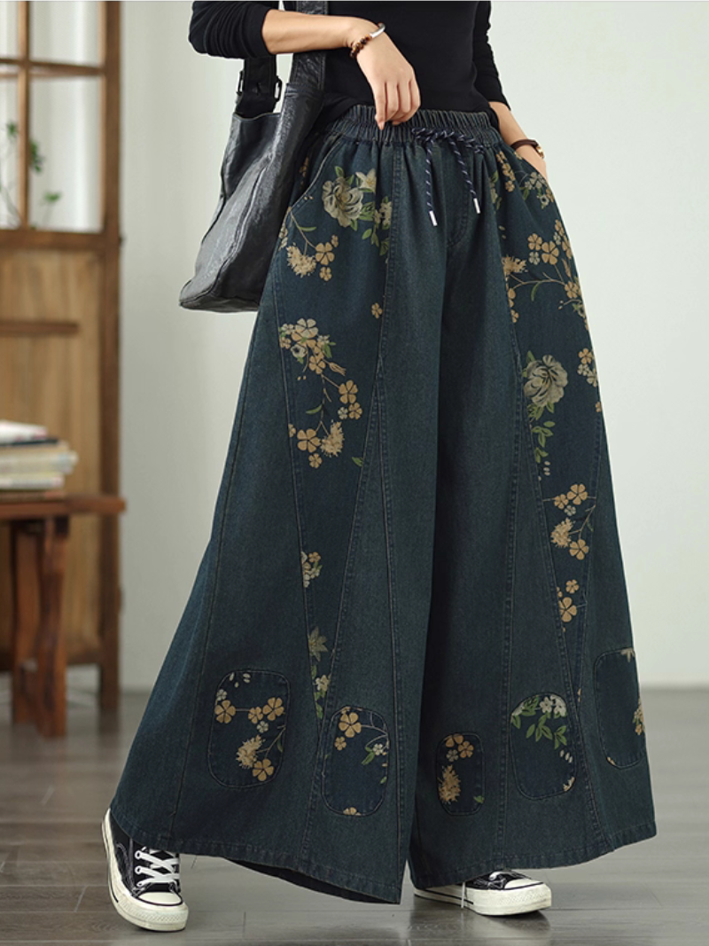 Women’s Summer Cool & Simple Wide-Leg  Printed Bottom