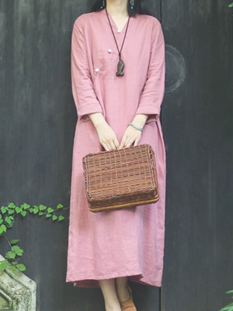 Women’s Stylish & Timeless Button-Up Loose A-Line Dress