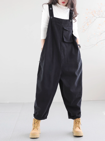 Women's black Dungarees