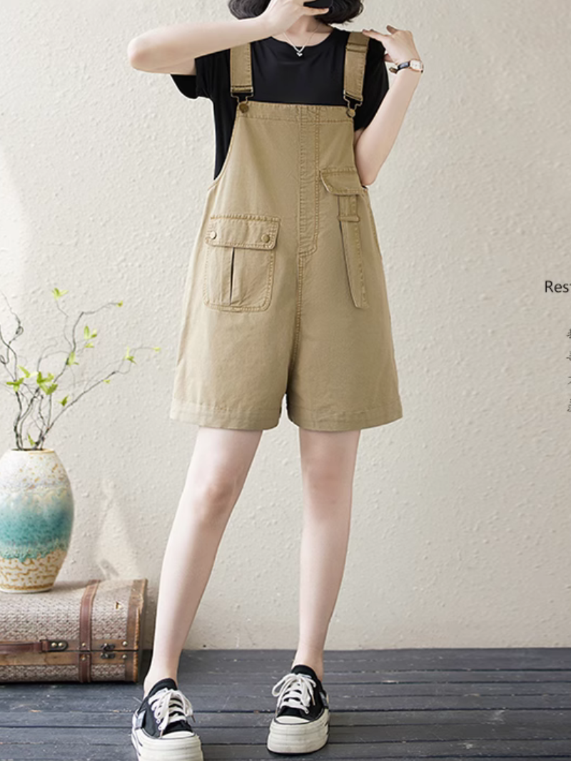 Women's Summer Casual Loose Versatile Side Pocket Style Dungaree
