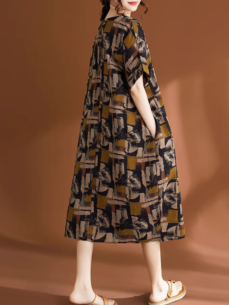Women's  Summer Casual & Trendy Printed Midi-Dress