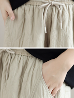 Women's Quilted Wide-Leg Cotton Blend Winter Pants with Drawstring Waist