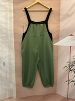 Cropped Hemp Overall Dungarees - Elastic Cuff Design