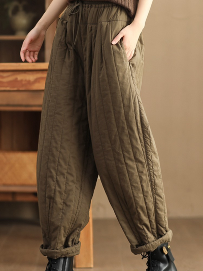 Women's Trouser Double-layer Vertical Stripe Bottom