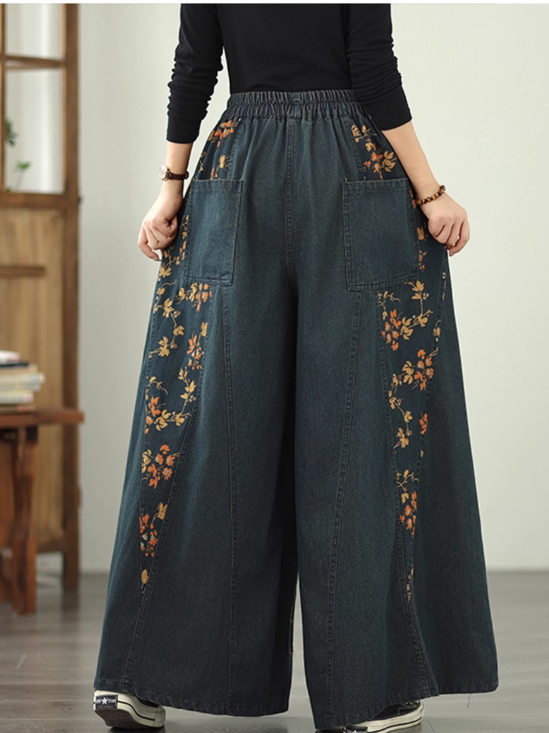 Women’s Casual Elegant & Easy Printed Style Loose Bottom