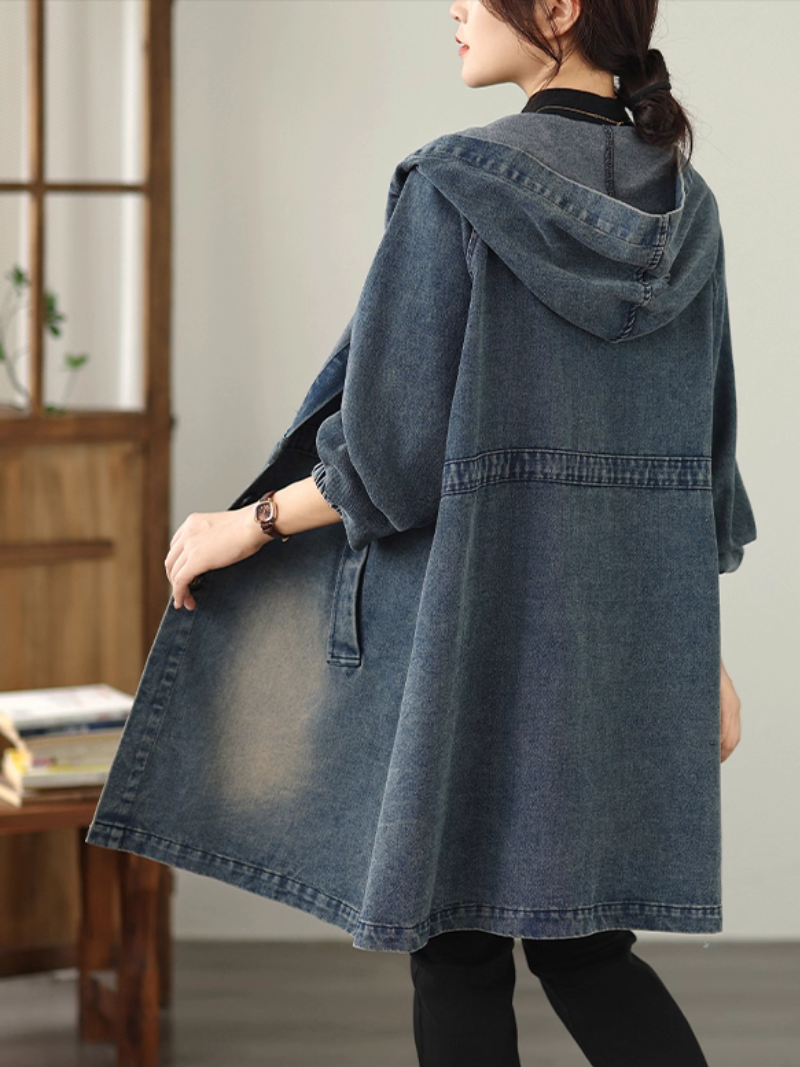 Women's Summer Stylish & Comfy  Denim Hooded Loose Jacket
