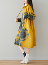 Women's Everyday Wear Mid-Length Printed Hoodie Dress