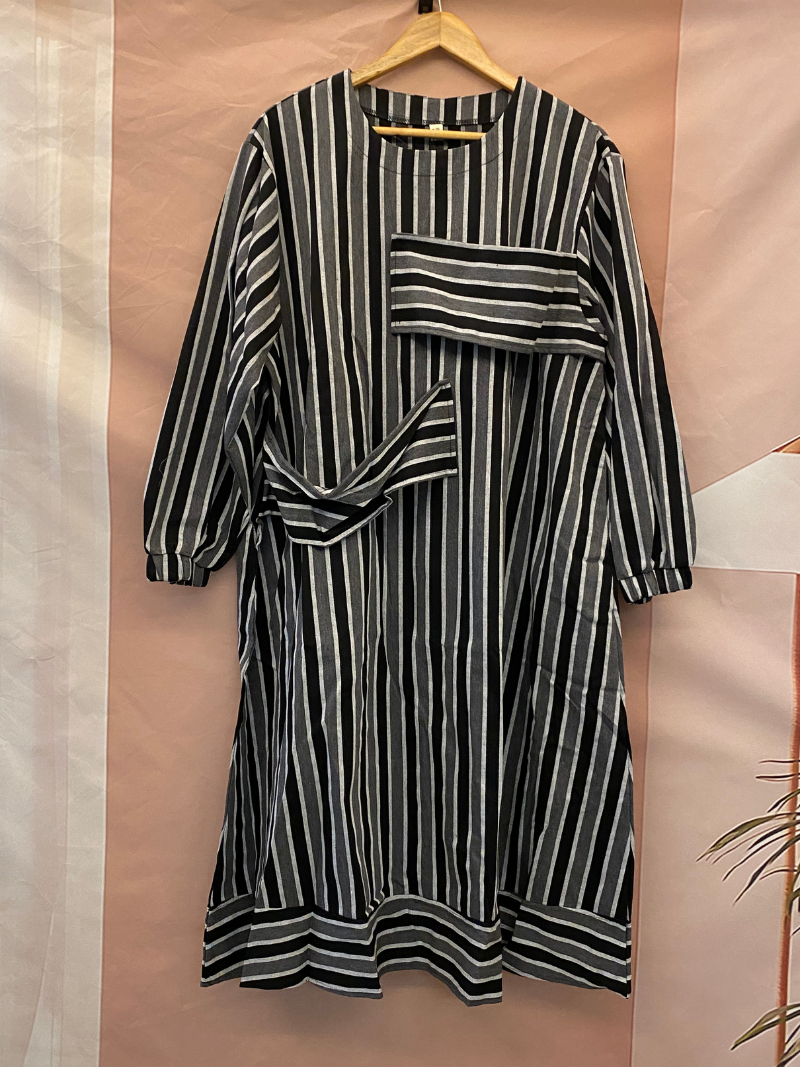 Women's Spring & Autumn Stylish Striped Casual Loose A-Line Dress