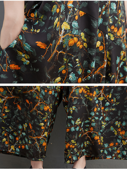 Floral print smock dres for women