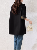 A-Line Tunic Top with Embroidered Cuffs