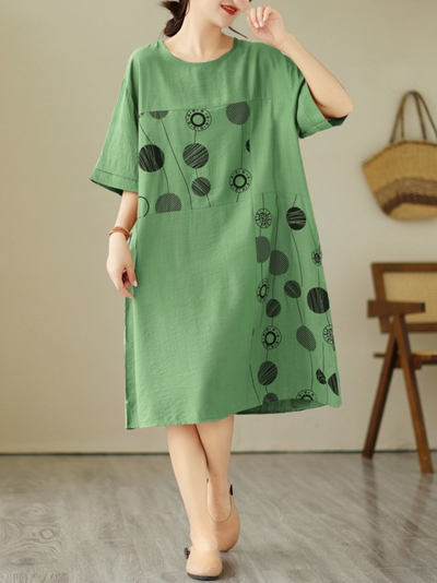Women's Army-Green A-line Dress
