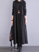 Women's Summer Button-Up Collar Type A-Line Shirt Dress