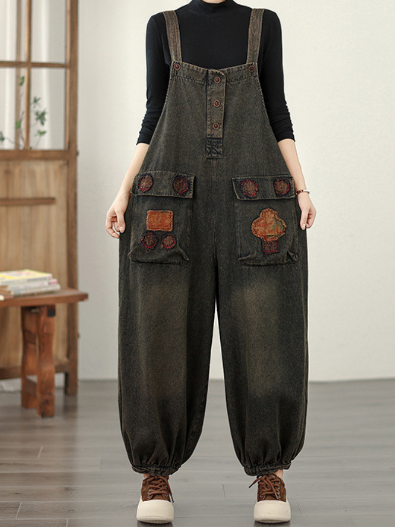Chic Women's Wide-Leg Summer Denim Dungarees | Eva Trends