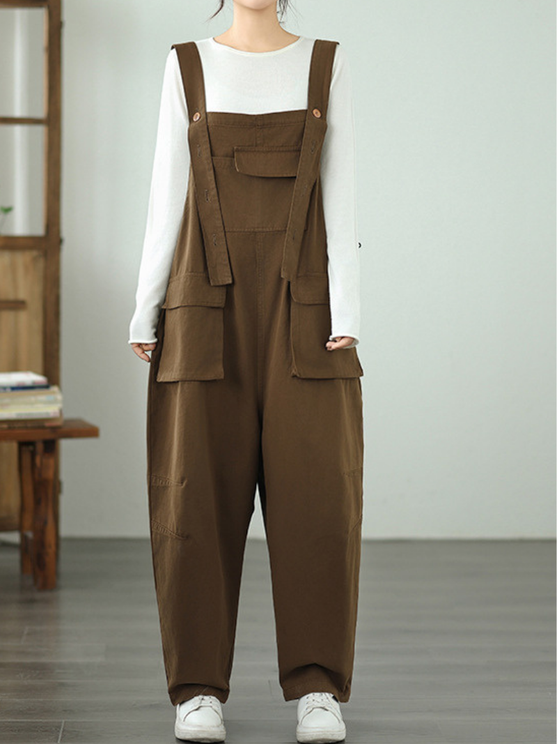 Women's Spring & Autumn Lightweight Large Pockets Dungarees
