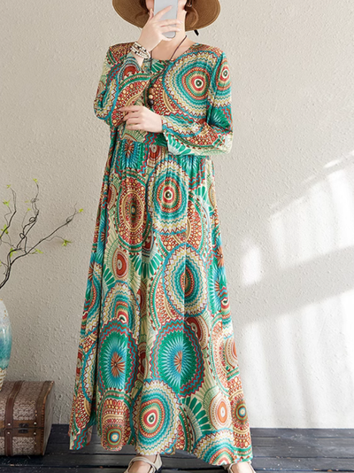 Women's Bold Patterns Stylish Loose Smock Dress