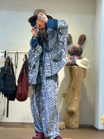 Easygoing Weekend Wide-Leg Pants — Artisanal Print in Cotton Linen Comfort