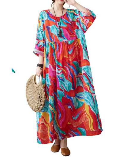 Women's Colorful Smock Dress