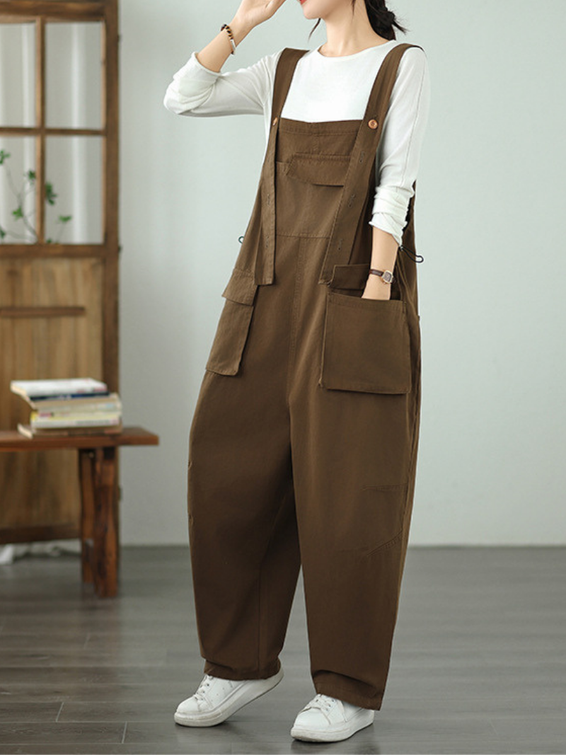 Women's Spring & Autumn Lightweight Large Pockets Dungarees