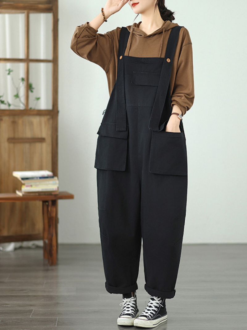 Women's Spring & Autumn Lightweight Large Pockets Dungarees