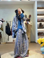Easygoing Weekend Wide-Leg Pants — Artisanal Print in Cotton Linen Comfort