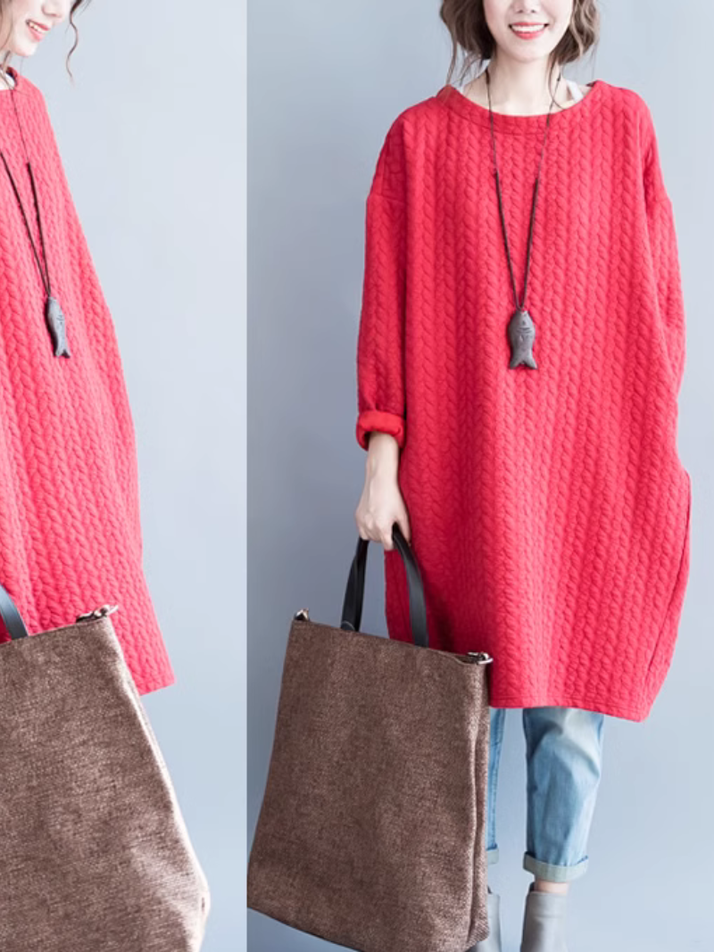 Women's Red Sweater Shirt.