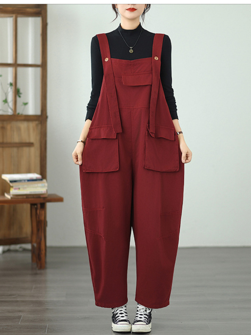 Women's Spring & Autumn Lightweight Large Pockets Dungarees
