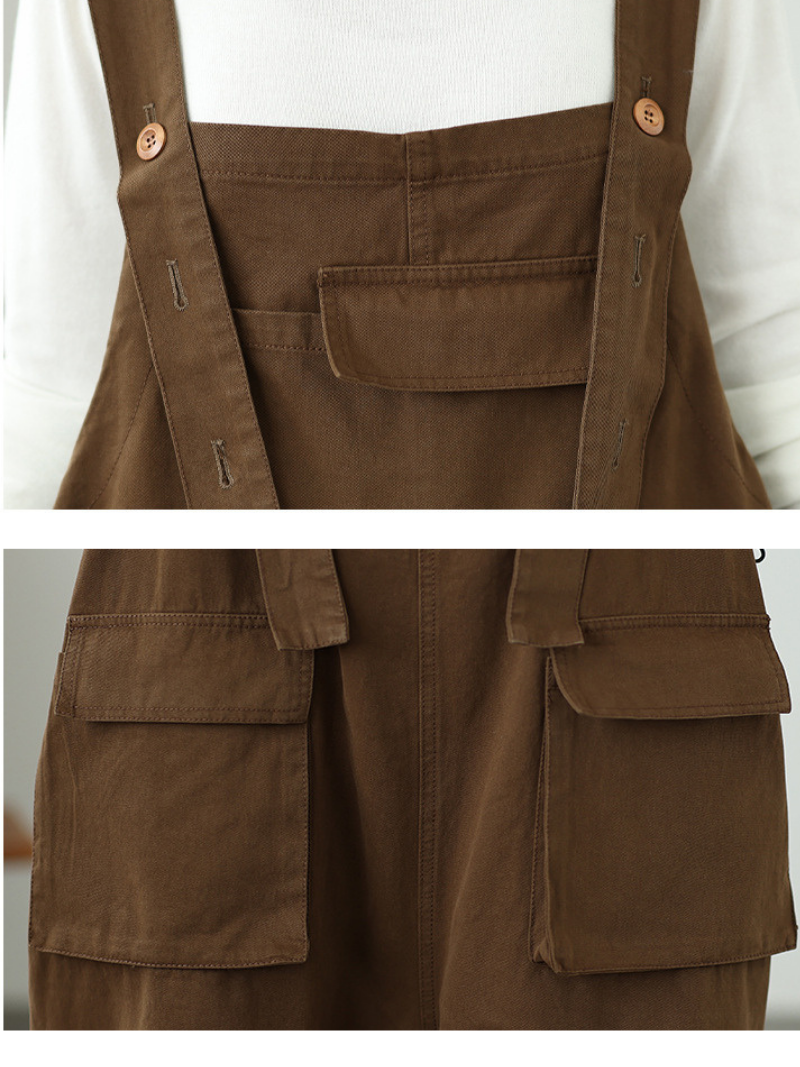 Women's Spring & Autumn Lightweight Large Pockets Dungarees