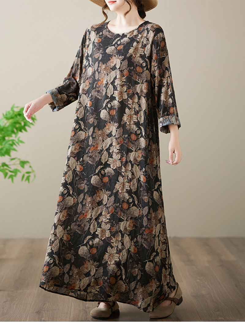 Women's Summer Fashionable Printed Loose Kaftan Dress - Eva Trends