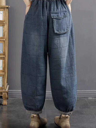 Women's Plus Size Comfortable Patch Denim Harem Bottom