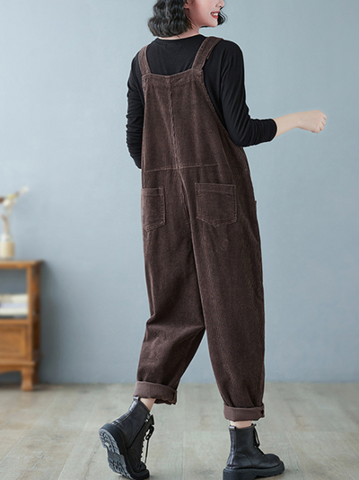 Women's Playful Pockets  Bib Overalls Dungarees