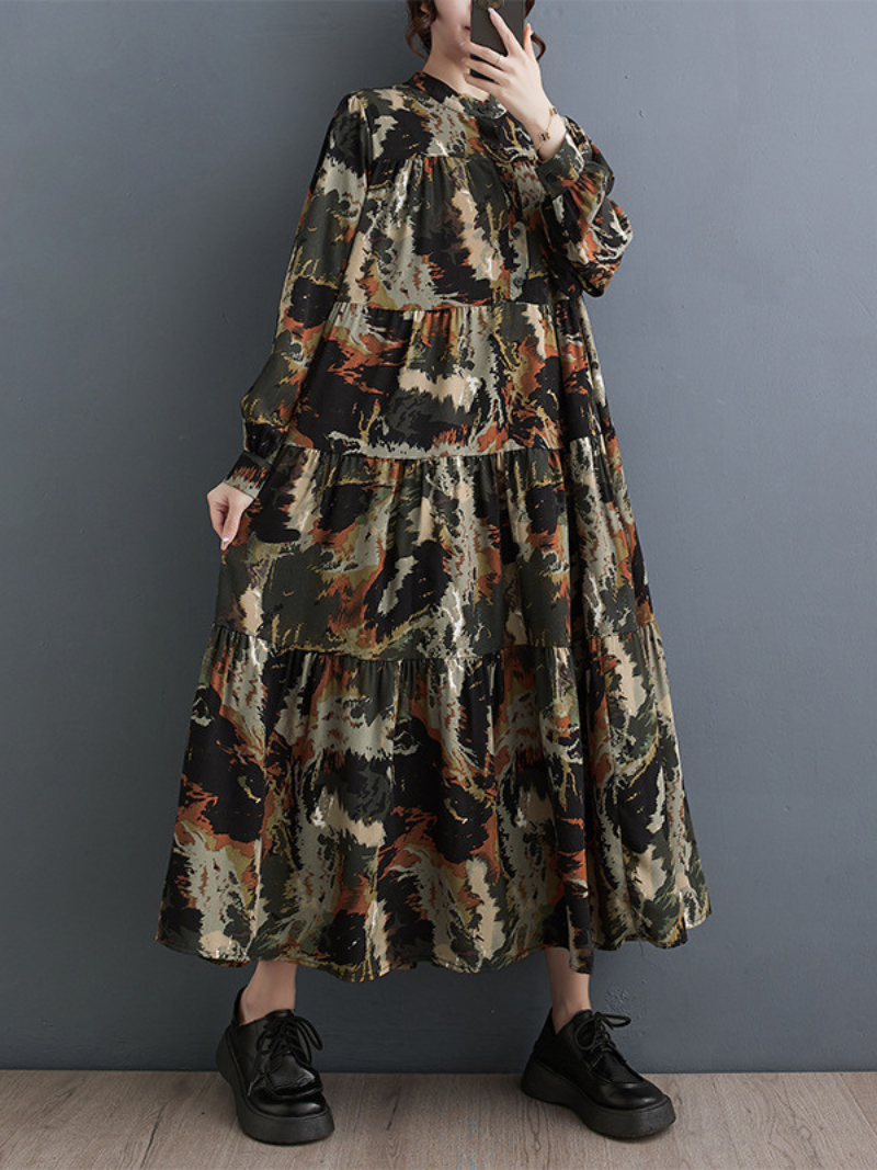 Women's Easy-to-Wear Printed Mid-Length A-Line Dress