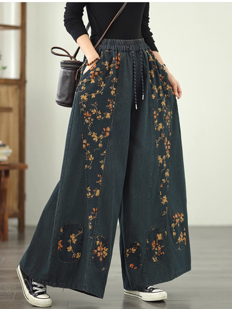 Women’s Casual Elegant & Easy Printed Style Loose Bottom