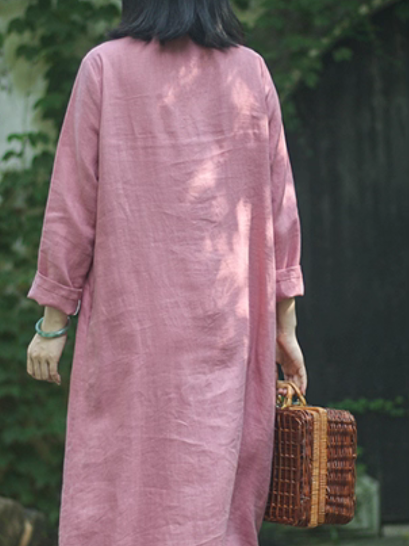 Women’s Stylish & Timeless Button-Up Loose A-Line Dress