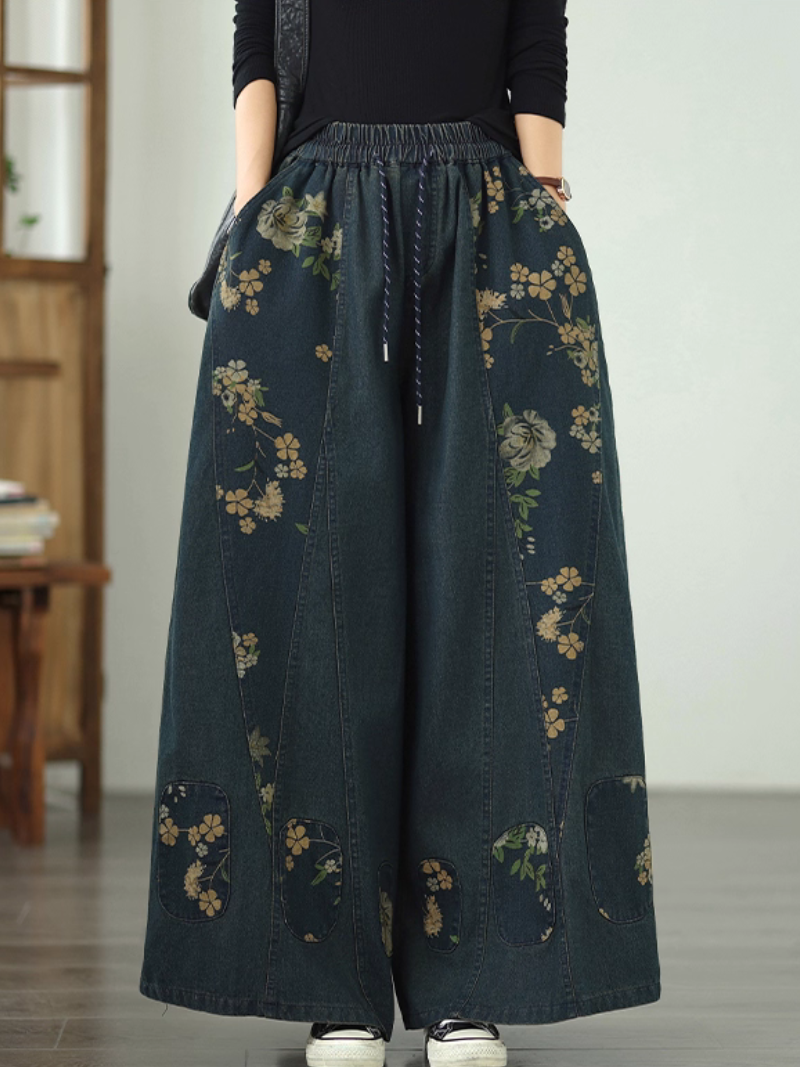 Women’s Summer Cool & Simple Wide-Leg  Printed Bottom