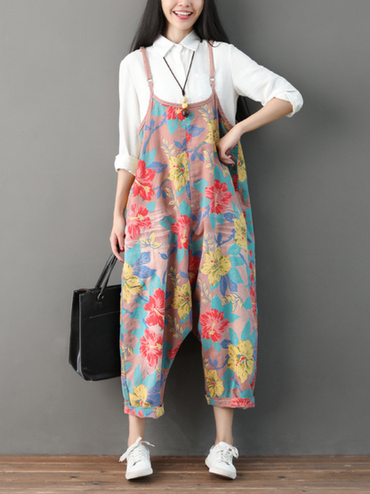  Women's Flowers Bibs Overalls
