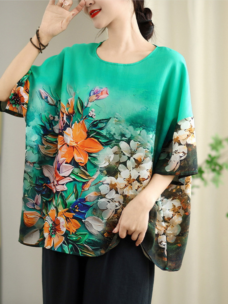 From Brunch to Boardroom Floral Blouse — Flowing, Artful, Effortlessly Flattering