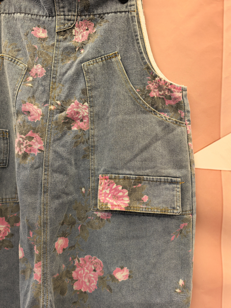 Hey Women's Denim High Waist Loose Baggy Dungarees