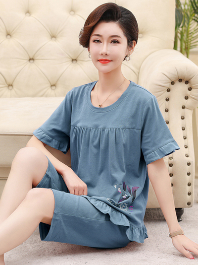 Women's Round Neck Pajamas Suit