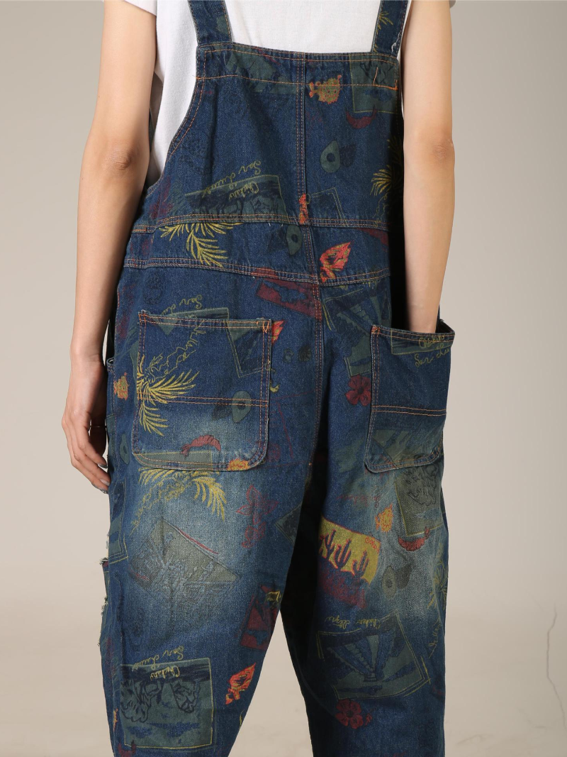 Elegant Women's Boho Denim Cotton Overall Dungarees | Eva Trends